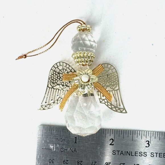 Avon Angelic Reflections 1995 Crystal and Gold Filigree Angel Ornament - Picture 3 of 4